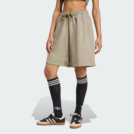 ADIDAS ORIGINALS Short oversize Essentials Linear Silver Pebble FEMME