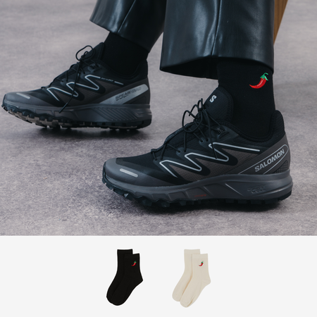 COURIR MID CREW CHILLI 2PK NOIR/BEIGE MIXTE