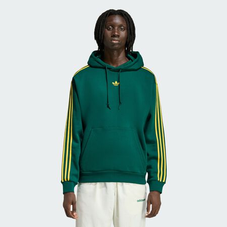 ADIDAS ORIGINALS SWEAT-SHIRT À CAPUCHE STRIPES TIPPED Collegiate Green HOMME