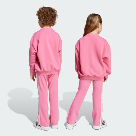 ADIDAS ORIGINALS Ensemble legging évasé sweat-shirt ras-du-cou ample Enfants Pink Fusion CADET
