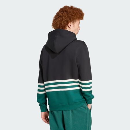 ADIDAS ORIGINALS ARCHIVE CUTLINE HOODIE Black / Collegiate Green MEN