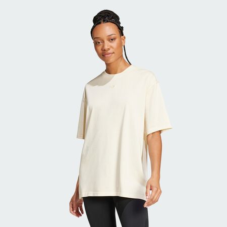 ADIDAS ORIGINALS Washed Oversized Tee Cream White WOMEN