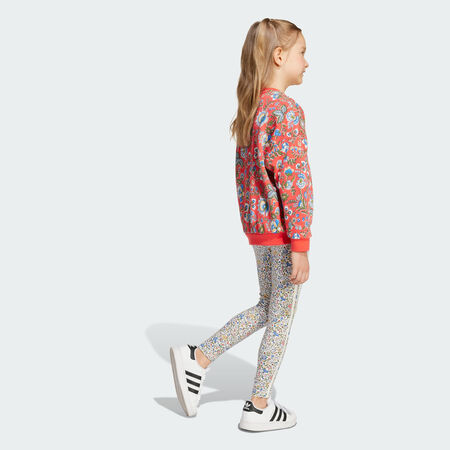 ADIDAS ORIGINALS Ensemble Legging et Haut ras-du-cou Adidas Originals X Liberty London Enfants Semi Lucid Red / Multicolor CADET
