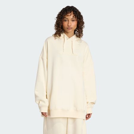ADIDAS ORIGINALS Sweat-shirt à capuche oversize Essentials Linear Cream White FEMME