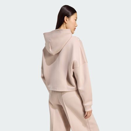 ADIDAS ORIGINALS Off Placed 3-Stripes Hoodie Wonder Taupe WOMEN