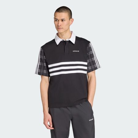 ADIDAS ORIGINALS Polo de rugby standard tartan Black HOMME