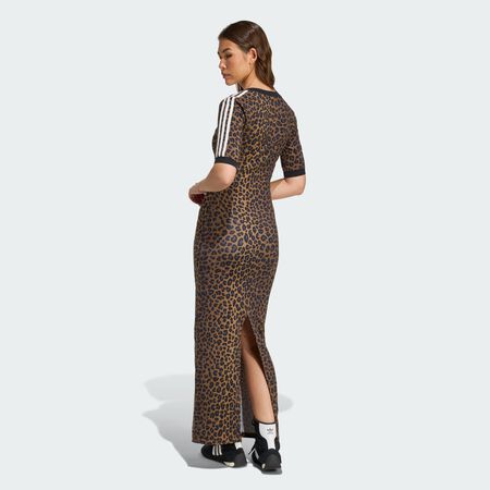 ADIDAS ORIGINALS Leopard V-Neck Maxi Dress Multicolor WOMEN