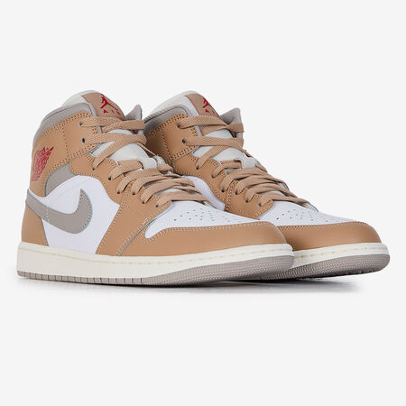 JORDAN air jordan 1 AIR JORDAN 1 MID BLANC/BEIGE HOMME