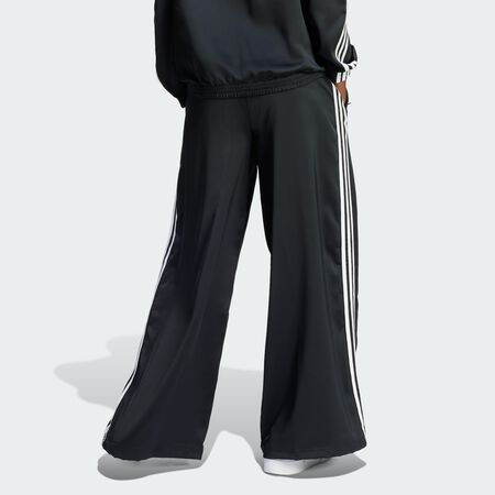 ADIDAS ORIGINALS Adicolor Satin Wide Leg Track Pants Black WOMEN