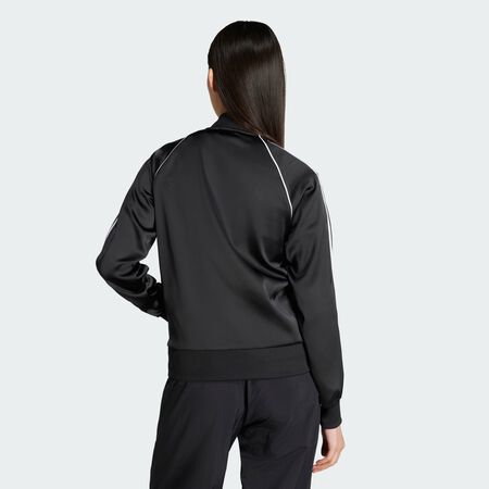 ADIDAS ORIGINALS Veste de survêtement satin SST Adicolor Black / White FEMME