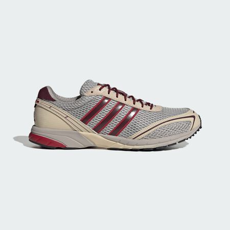 ADIDAS ORIGINALS ADIZERO ADIOS OG SHOES Clear Granite / Maroon / Team Victory Red UNISEX