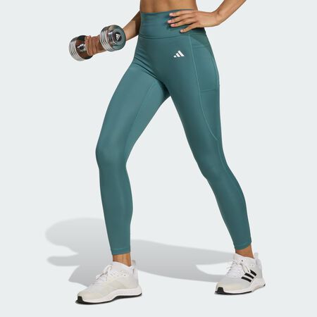 ADIDAS ORIGINALS Optimé Essentials No Front Rise Seam 7/8 Leggings Preloved Teal WOMEN