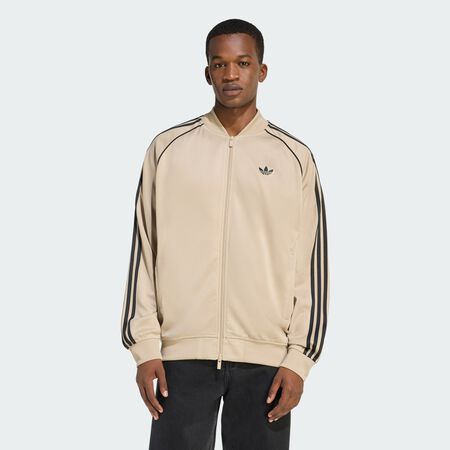 ADIDAS ORIGINALS SST ADICOLOR CLASSICS LOOSE TRACK TOP Stone Khaki / Black MEN