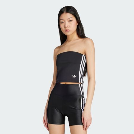 ADIDAS ORIGINALS Haut tube 3 bandes Adicolor Black / White FEMME