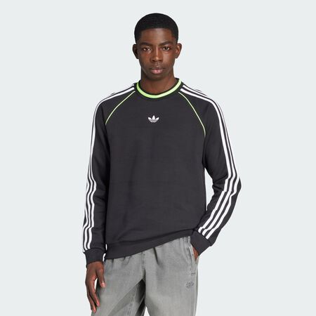 ADIDAS ORIGINALS adidas Adicolor Piping Crewneck Sweatshirt Black / White MEN