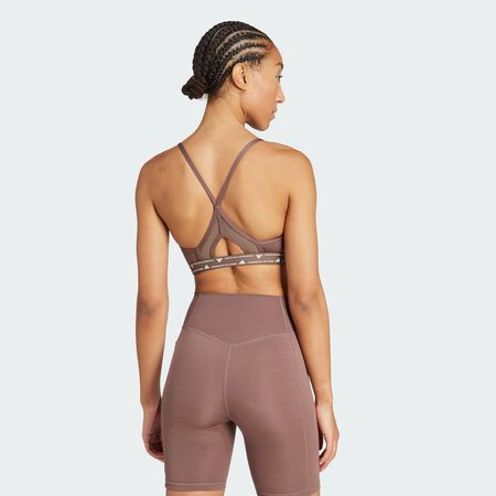 ADIDAS PERFORMANCE Aeroreact Training 3-Stripes Bra Earth Strata WOMEN