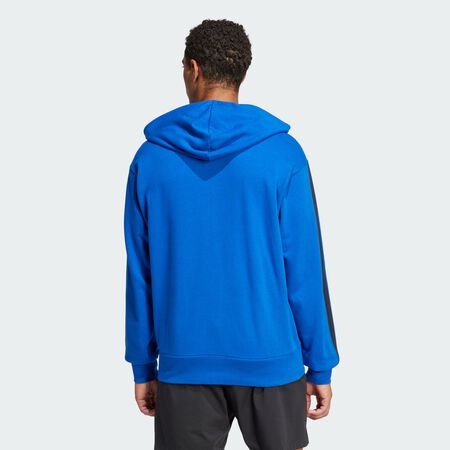 ADIDAS ORIGINALS Essentials 3-Stripes French Terry Full-Zip Hoodie Royal Blue / Black MEN