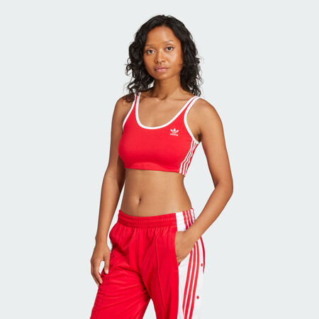 ADIDAS ORIGINALS Brassière Adicolor 3 bandes Better Scarlet / White FEMME