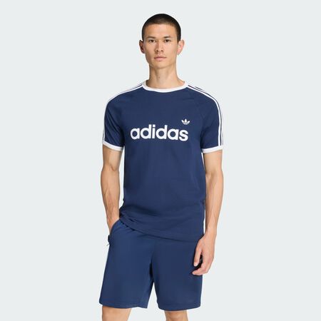 ADIDAS ORIGINALS T-SHIRT SLIM RINGER À 3 BANDES Night Indigo HOMME