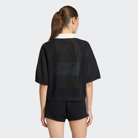 ADIDAS ORIGINALS POLO CROCHET TRICOTÉ Black FEMME