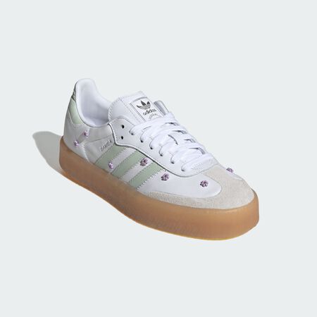 ADIDAS ORIGINALS Samba Shoes Cloud White / Linen Green / Gum WOMEN