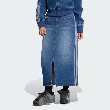 ADIDAS ORIGINALS JUPE CRAYON DENIM 3 BANDES Blue Denim FEMME