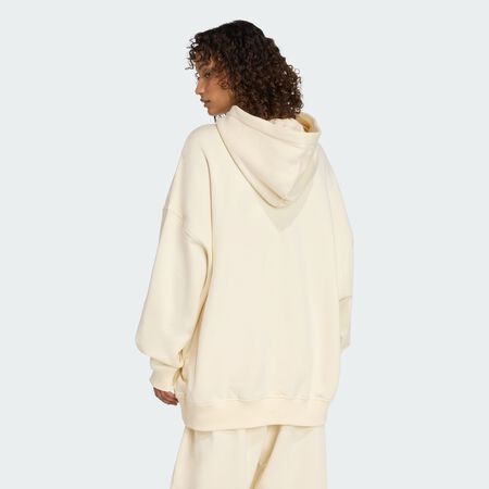 ADIDAS ORIGINALS Sweat-shirt à capuche oversize Essentials Linear Cream White FEMME