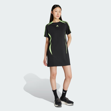 ADIDAS ORIGINALS Robe t-shirt Teamgeist Adicolor Black / Signal Green FEMME