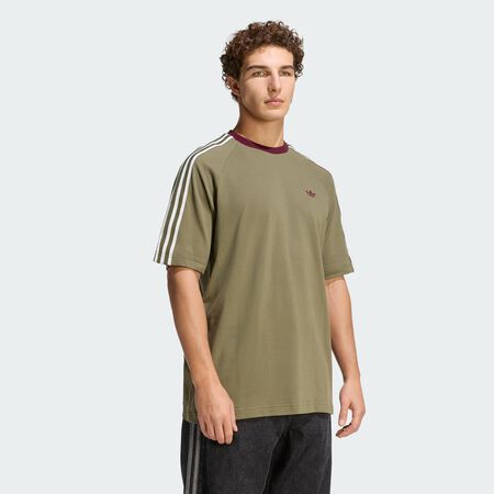 ADIDAS ORIGINALS T-SHIRT BRITCORE SHORT SLEEVE RINGER Olive Strata HOMME