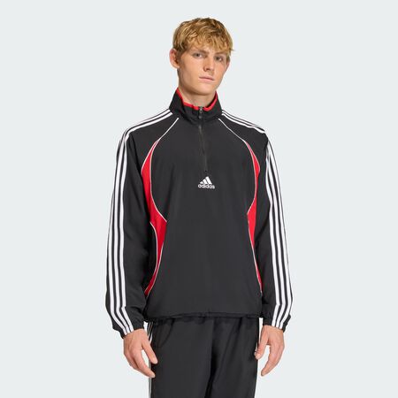 ADIDAS ORIGINALS TEAMGEIST HALF ZIP SWEATSHIRT Black / Better Scarlet MEN