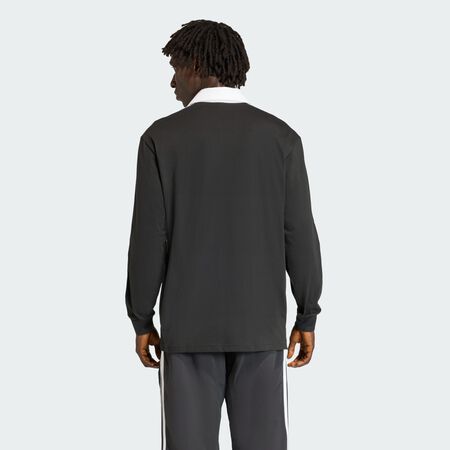 ADIDAS ORIGINALS 3-STRIPES RUGBY LONGSLEEVE POLO Black MEN