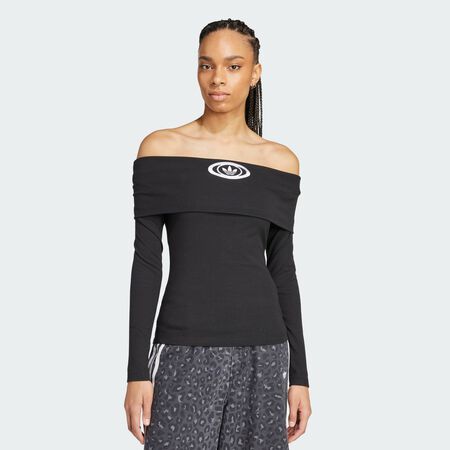 ADIDAS ORIGINALS Haut adidas Originals Off Shoulder Black FEMME