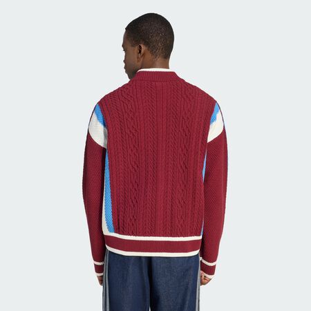 ADIDAS ORIGINALS RETRO REMIX CARDIGAN Shadow Red / Off White / Ash Blue MEN