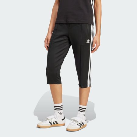 ADIDAS ORIGINALS Adicolor 3-Stripes Capri Track Pant Black / White WOMEN