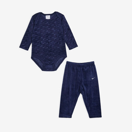NIKE 3 PC SET VELOUR SWOOSH MARINE BÉBÉ