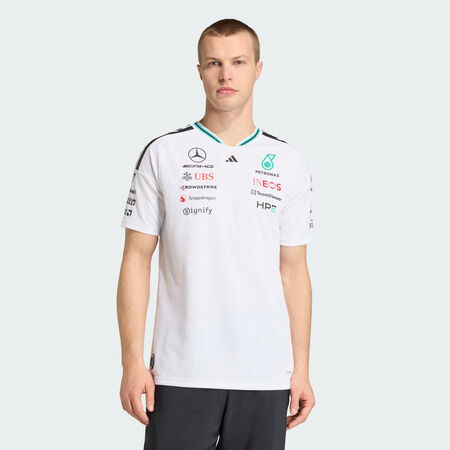 ADIDAS PERFORMANCE MAILLOT PILOTE MERCEDES - AMG PETRONAS FORMULA 1 TEAM AUTHENTIQUE White HOMME
