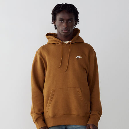 HOODIE CLUB SMALL LOGO : MARRON/BLANC