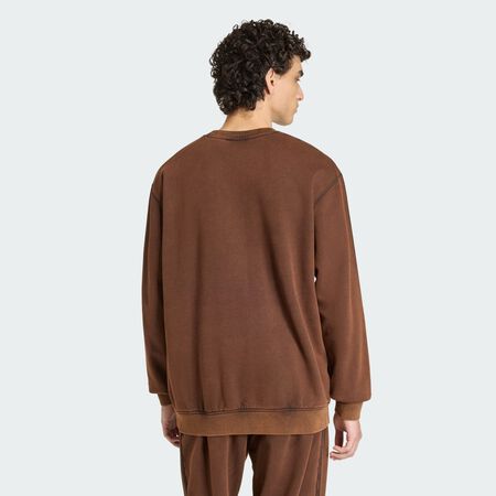 ADIDAS ORIGINALS Premium Essentials Retro Washed Crew Sweatshirt Aurora Coffee MEN