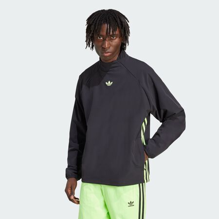 ADIDAS ORIGINALS adidas Adicolor Woven Drill Top Black / Signal Green MEN