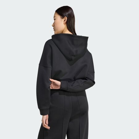 ADIDAS ORIGINALS Off Placed 3-Stripes Hoodie Black WOMEN