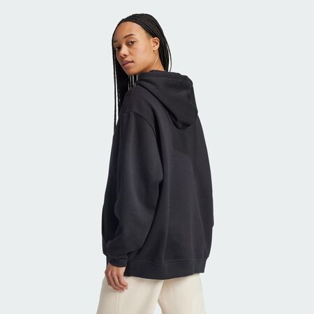 ADIDAS ORIGINALS Essentials Oversized Fleece Hoodie Black WOMEN