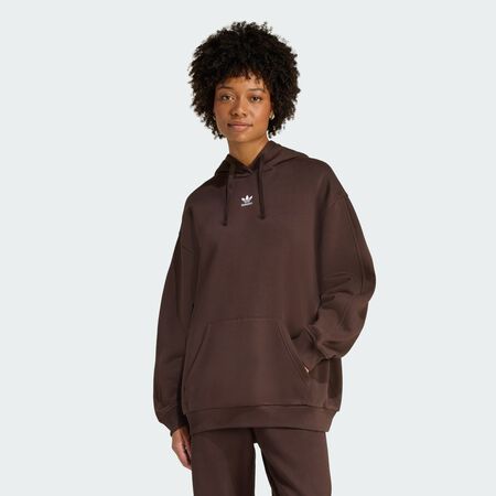 ADIDAS ORIGINALS Essentials Oversized Fleece Hoodie Aurora Coffee WOMEN
