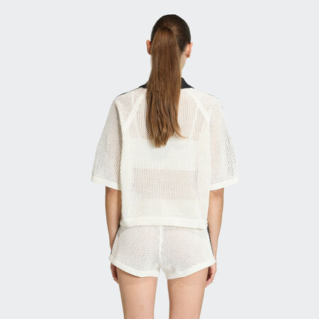 ADIDAS ORIGINALS POLO CROCHET TRICOTÉ Off White FEMME