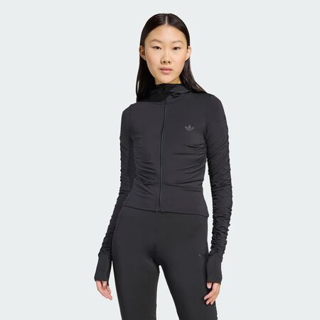 ADIDAS ORIGINALS Ruched Track Top Black WOMEN