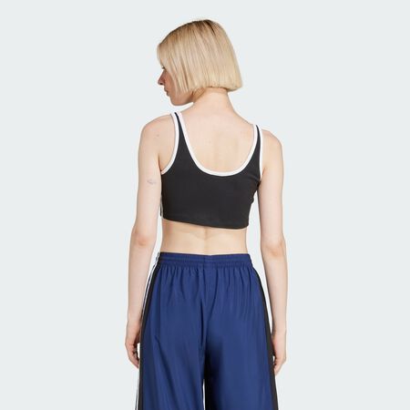 ADIDAS ORIGINALS Brassière Adicolor 3 bandes Black / White FEMME