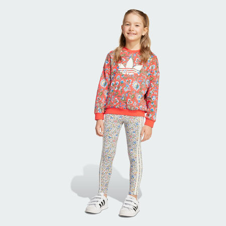 ADIDAS ORIGINALS Ensemble Legging et Haut ras-du-cou Adidas Originals X Liberty London Enfants Semi Lucid Red / Multicolor CADET