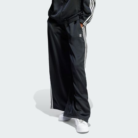 ADIDAS ORIGINALS Adicolor Satin Wide Leg Track Pants Black WOMEN