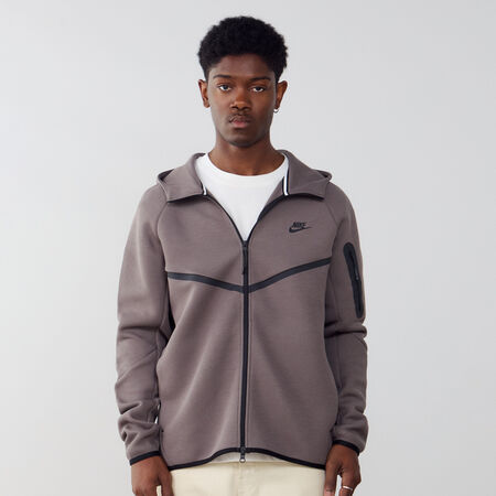 NIKE JACKET TECH FLEECE FZ MARRON/NOIR HOMME