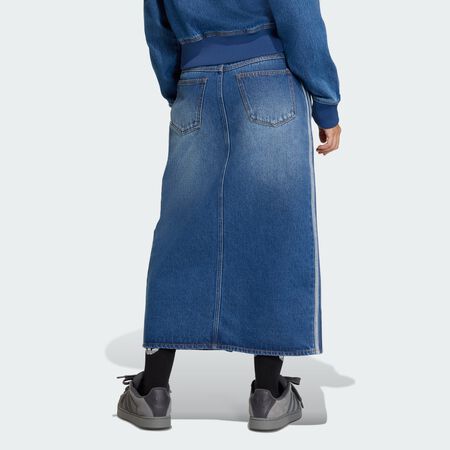 ADIDAS ORIGINALS JUPE CRAYON DENIM 3 BANDES Blue Denim FEMME