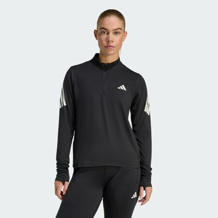 ADIDAS ORIGINALS Pull de running demi-zip adi365 Iconic Black FEMME